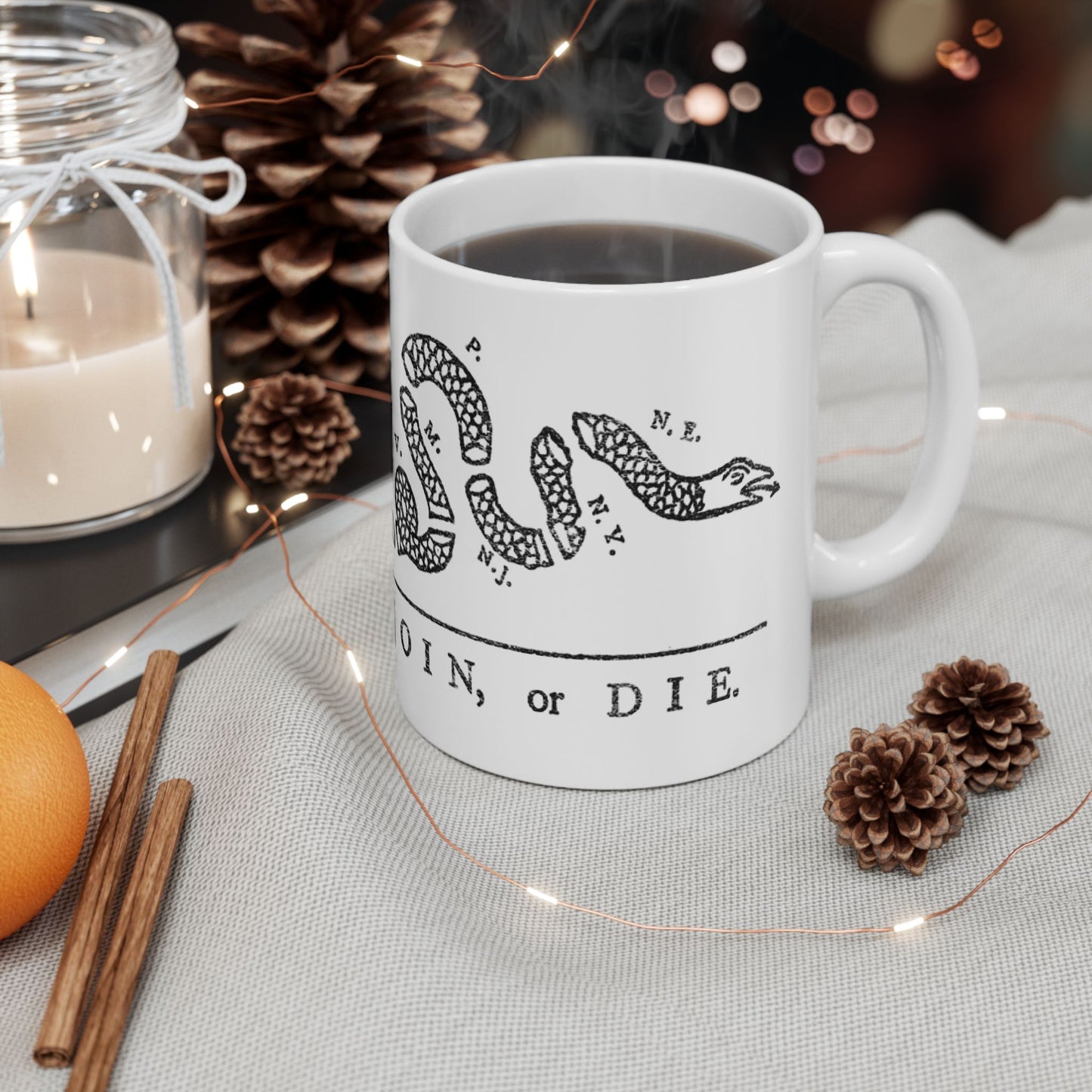 Join or Die Ceramic Mug, (11oz, 15oz)