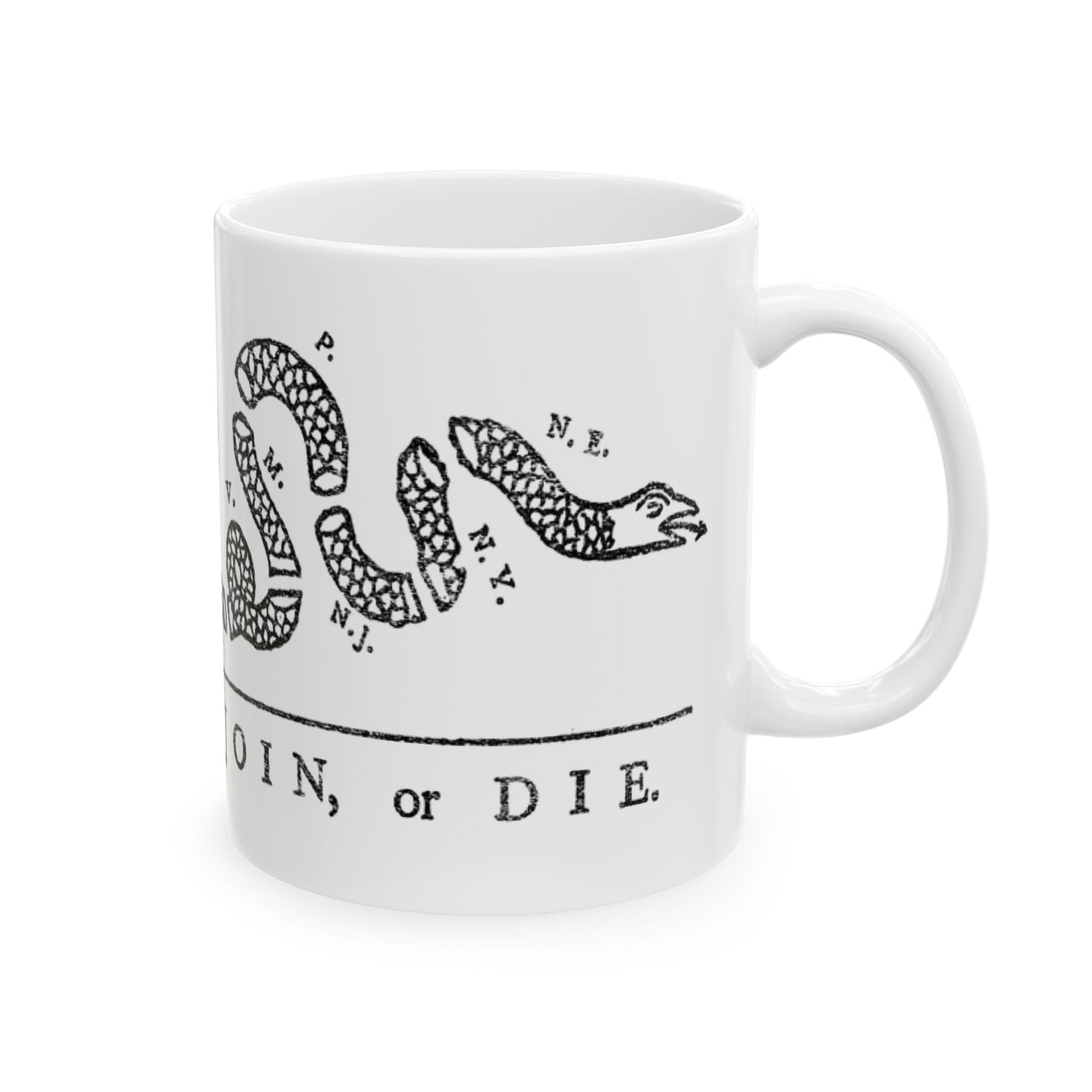 Join or Die Ceramic Mug, (11oz, 15oz)