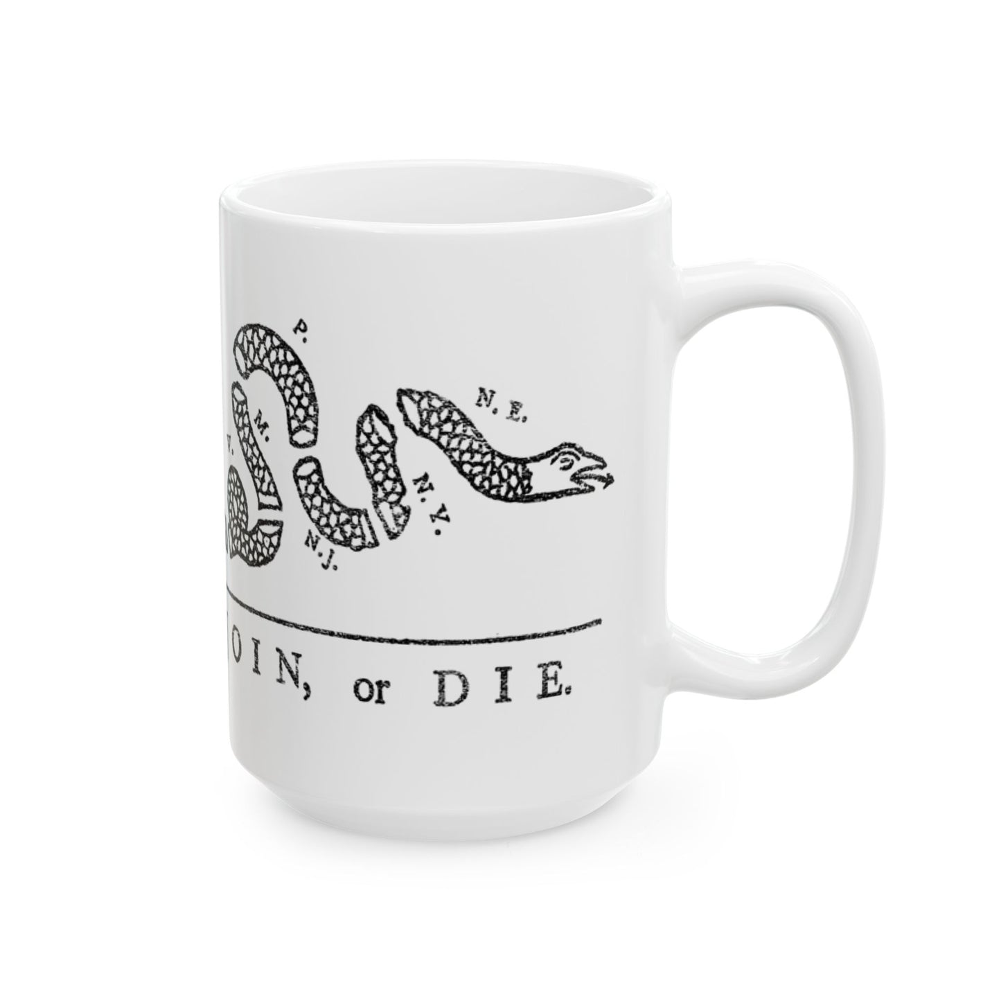 Join or Die Ceramic Mug, (11oz, 15oz)