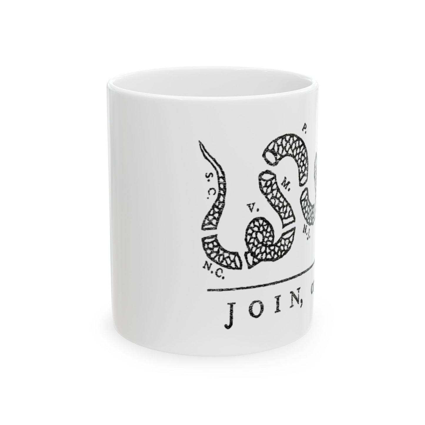 Join or Die Ceramic Mug, (11oz, 15oz)